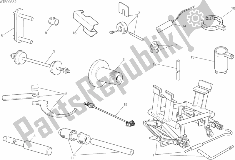 All parts for the 01b - Workshop Service Tools of the Ducati Multistrada 1200 ABS USA 2015